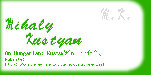 mihaly kustyan business card